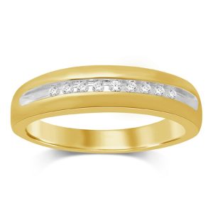 10K DIAMOND 0.10 CT MENS RING