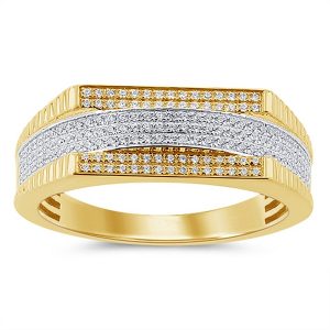 10K DIAMOND 0.36 CT MENS RING