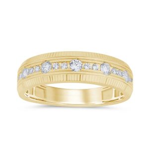 14K RHODIUM DIAMOND 0.50 CT MENS RING