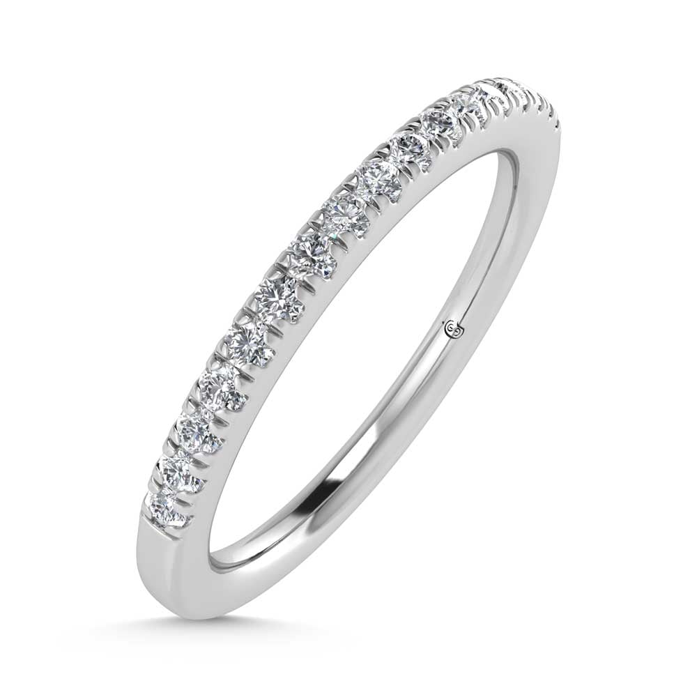 14K WHITE GOLD LAB DIAMOND 0.17 CT TOTAL WEIGHT ANNIVERSARY RING - Image 3