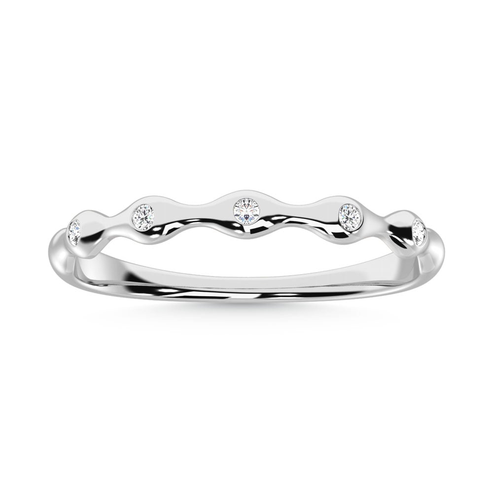 10K WHITE GOLD LAB DIAMOND 0.05 CT TOTAL WEIGHT WEDDING RING