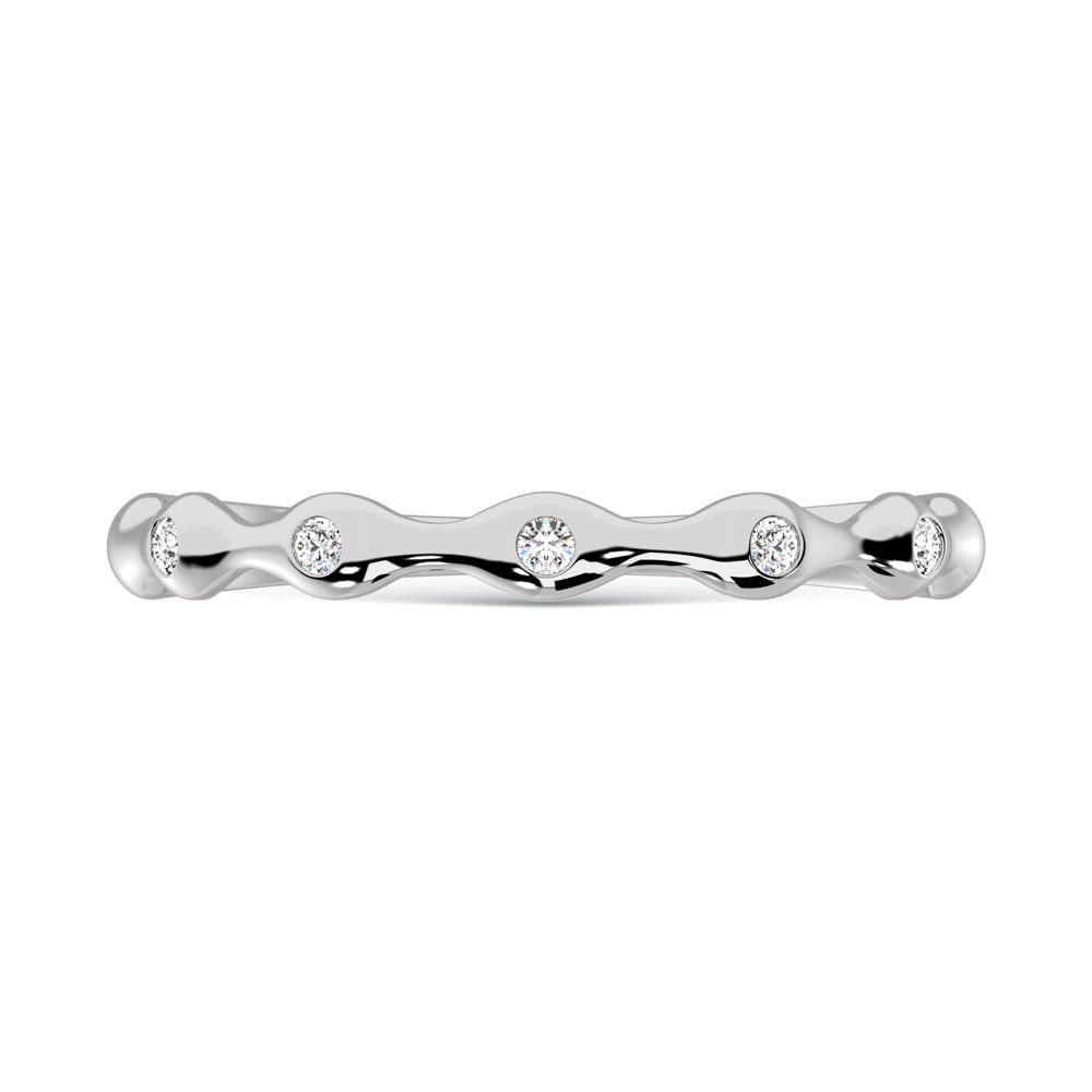 10K WHITE GOLD LAB DIAMOND 0.05 CT TOTAL WEIGHT WEDDING RING - Image 2
