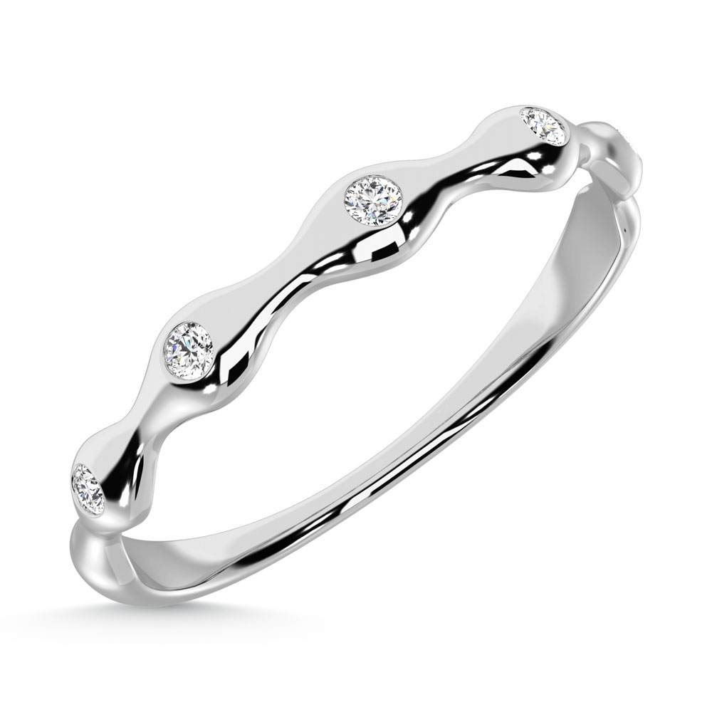 10K WHITE GOLD LAB DIAMOND 0.05 CT TOTAL WEIGHT WEDDING RING - Image 3