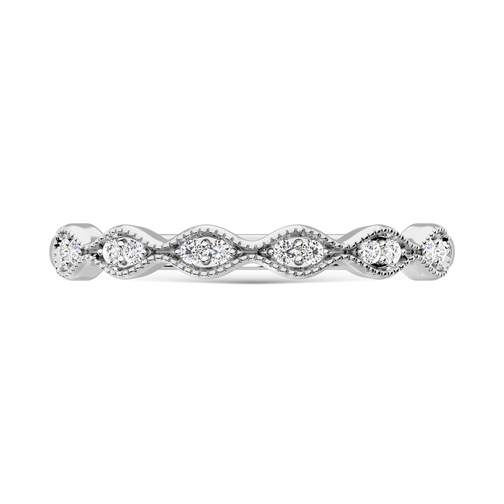10K WHITE GOLD LAB DIAMOND 0.10 CT TOTAL WEIGHT WEDDING RING - Image 3