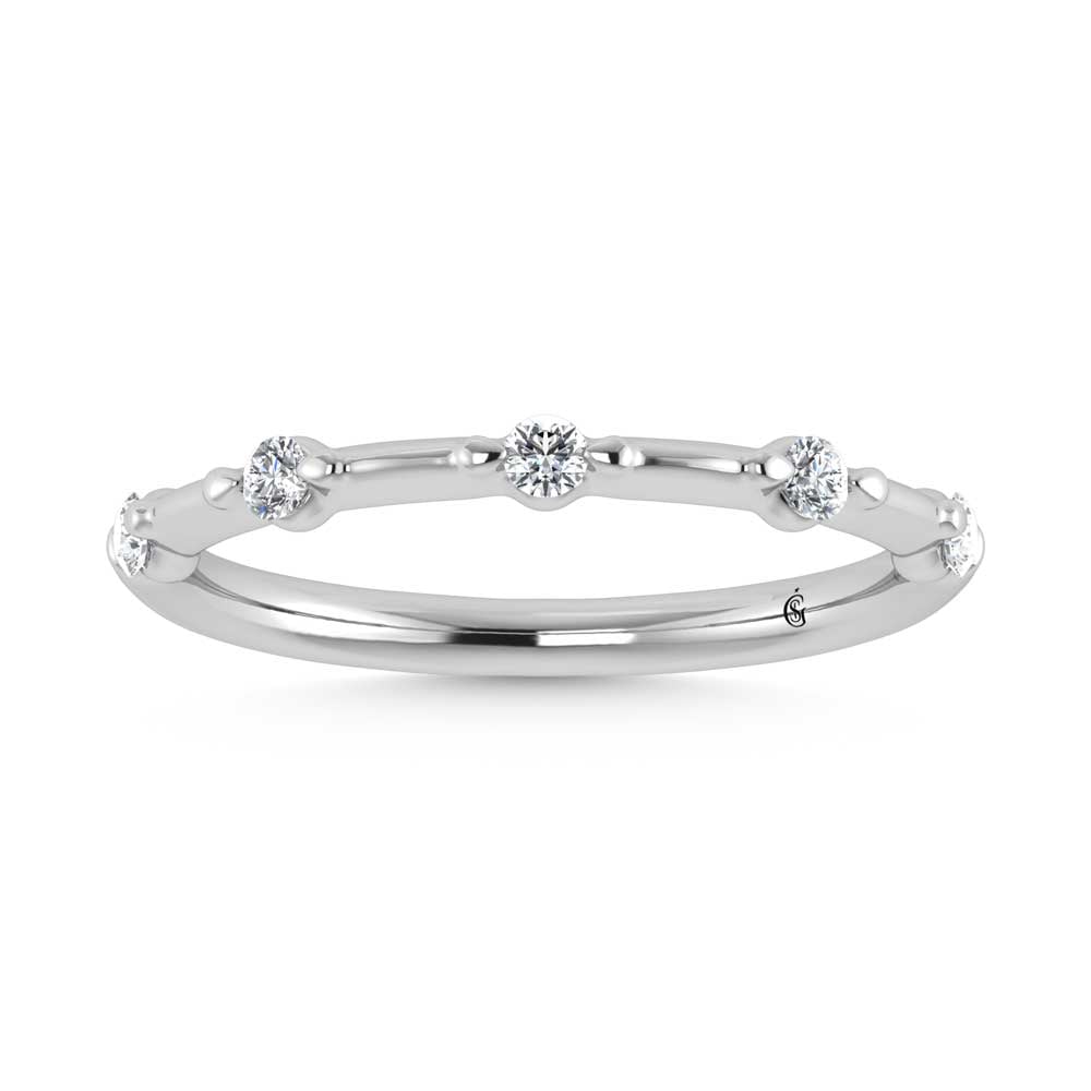 14K WHITE GOLD LAB DIAMOND 0.16 CT TOTAL WEIGHT ANNIVERSARY RING