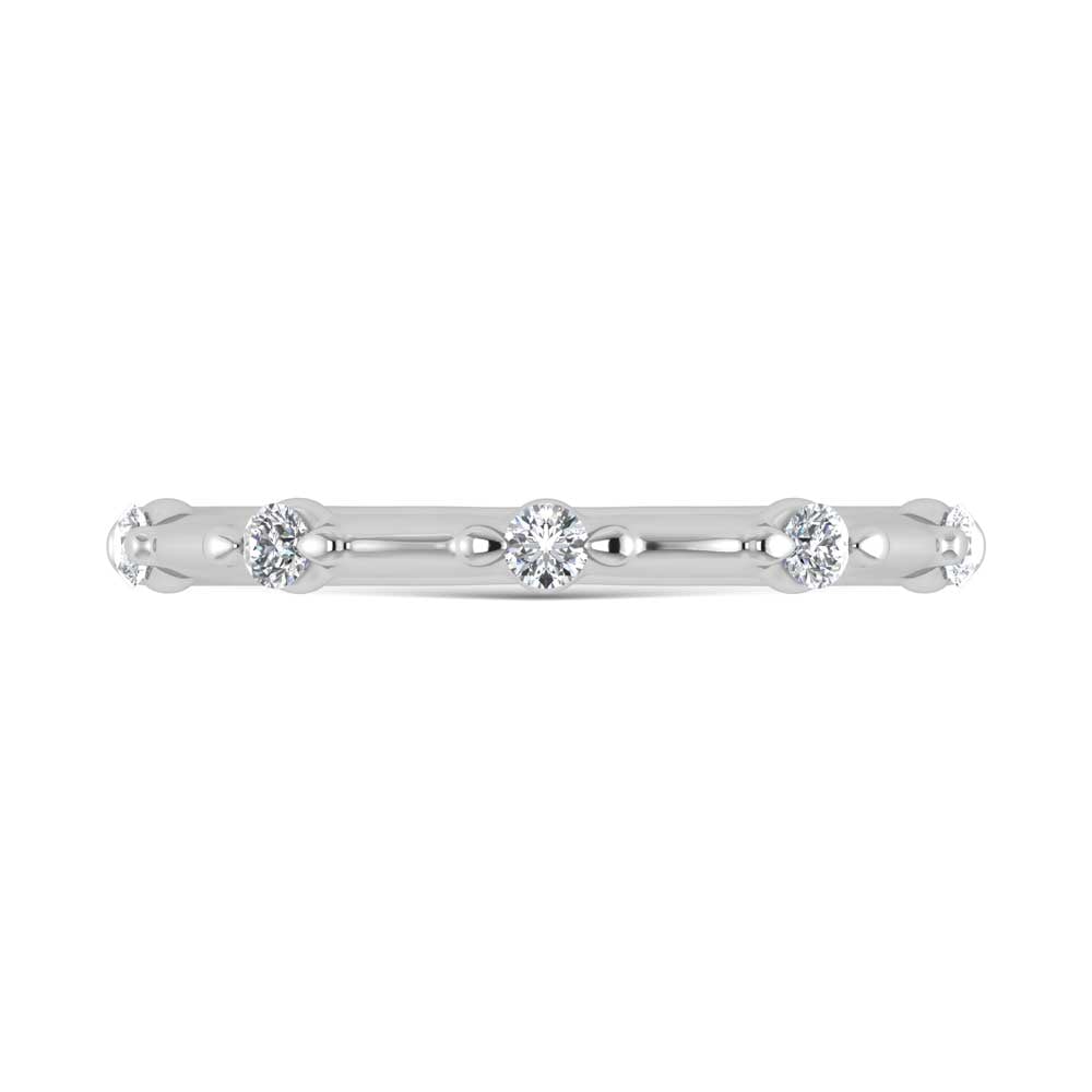 14K WHITE GOLD LAB DIAMOND 0.16 CT TOTAL WEIGHT ANNIVERSARY RING - Image 2