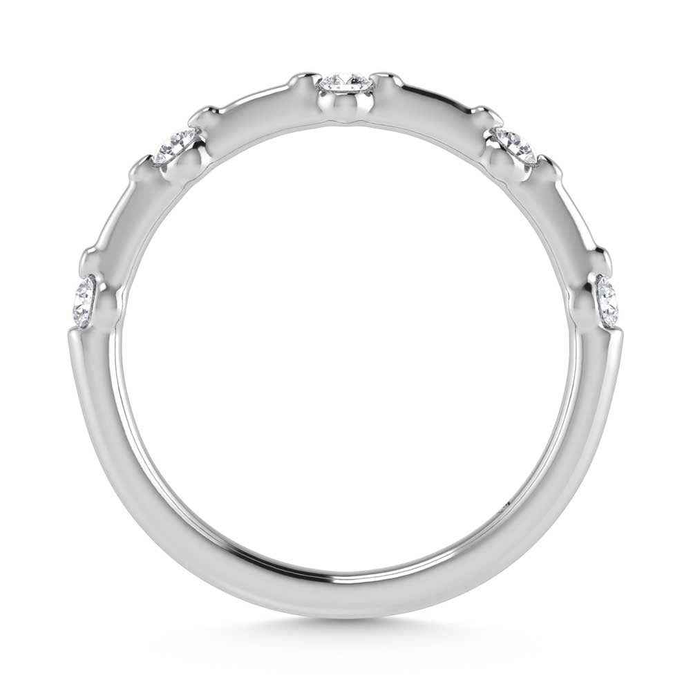 14K WHITE GOLD LAB DIAMOND 0.16 CT TOTAL WEIGHT ANNIVERSARY RING - Image 3