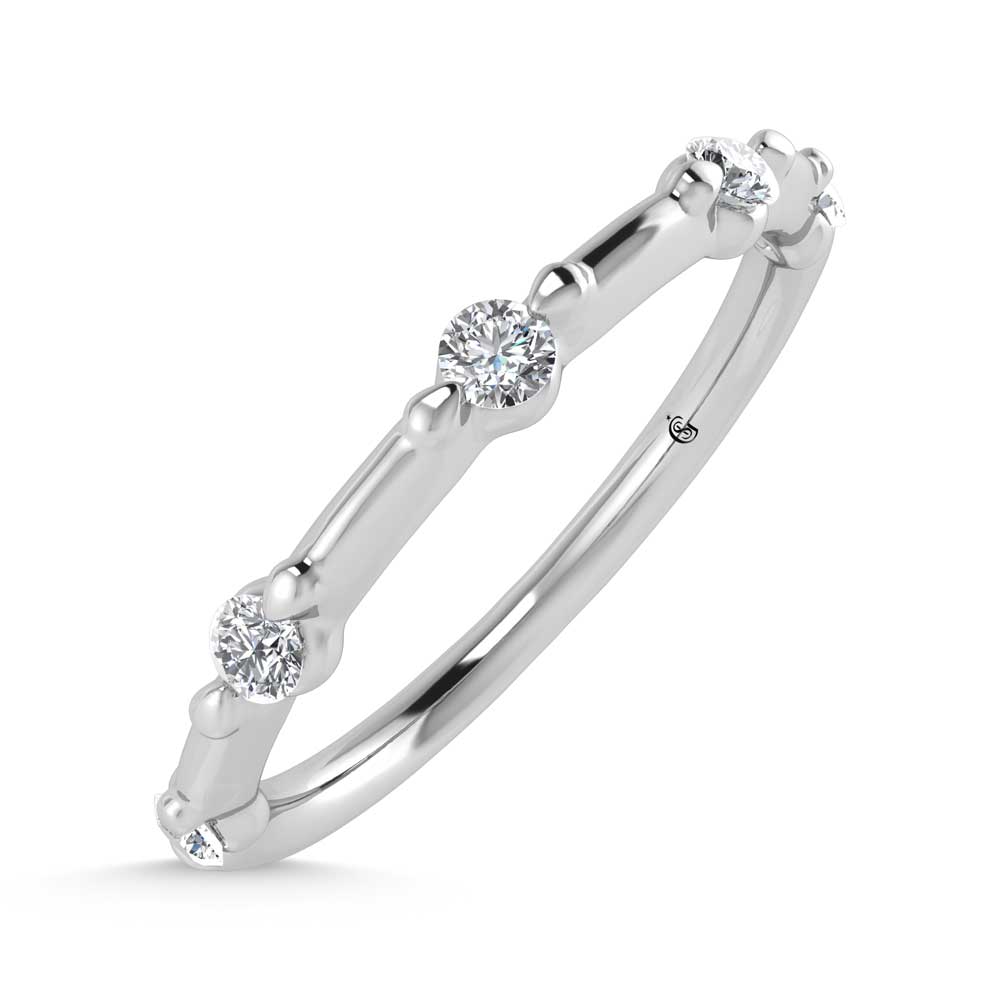 14K WHITE GOLD LAB DIAMOND 0.16 CT TOTAL WEIGHT ANNIVERSARY RING - Image 4