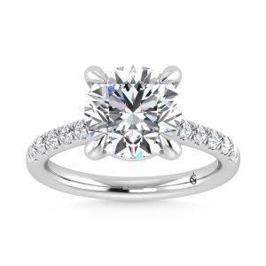 14K WHITE GOLD LAB DIAMOND 2.33 CT TOTAL WEIGHT ENGAGEMENT RING (IGI CERTIFIED 2.00 CT)