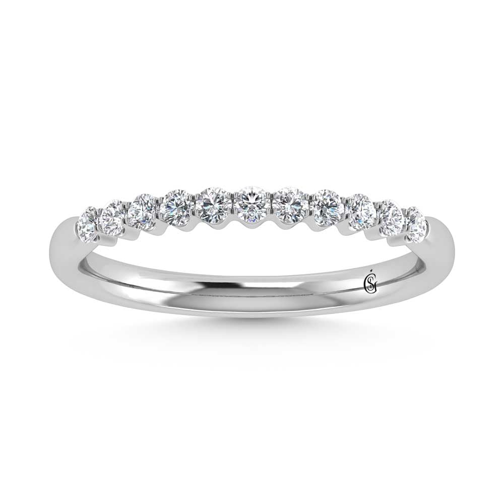 14K WHITE GOLD LAB DIAMOND 0.25 CT TOTAL WEIGHT ANNIVERSARY RING