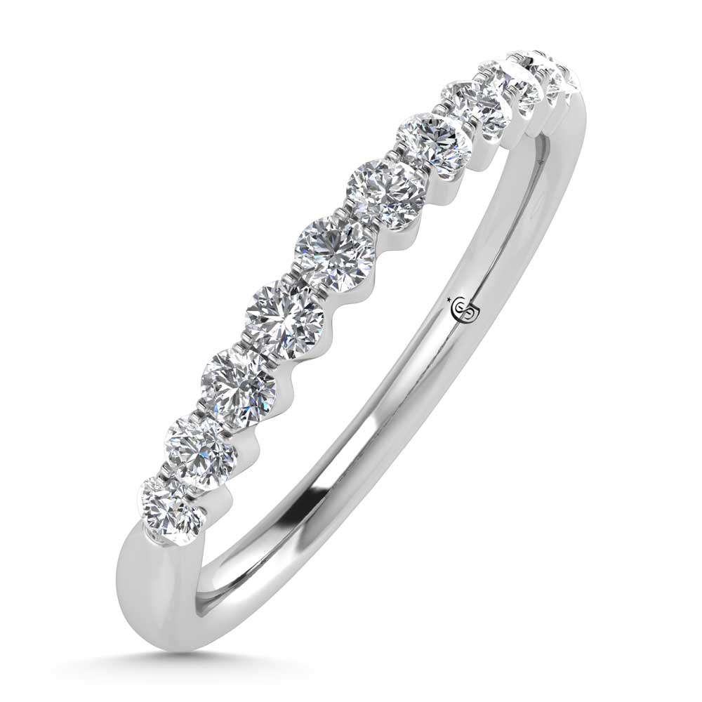 14K WHITE GOLD LAB DIAMOND 0.25 CT TOTAL WEIGHT ANNIVERSARY RING - Image 3