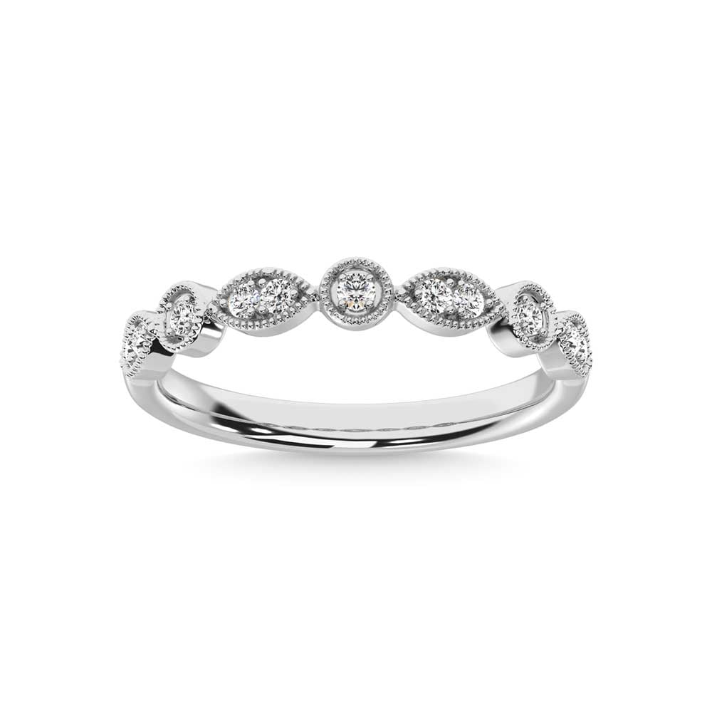 10K WHITE GOLD LAB DIAMOND 0.13 CT TOTAL WEIGHT STACKABLE RING
