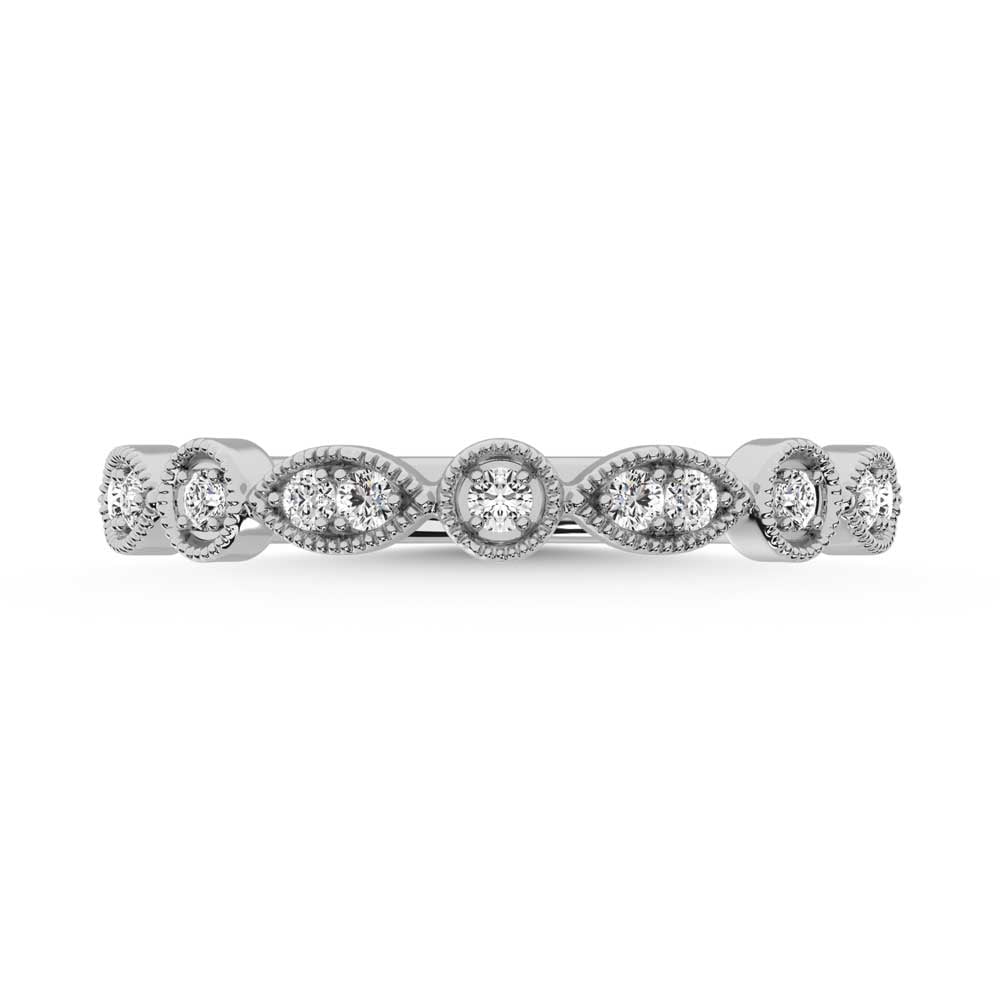10K WHITE GOLD LAB DIAMOND 0.13 CT TOTAL WEIGHT STACKABLE RING - Image 2