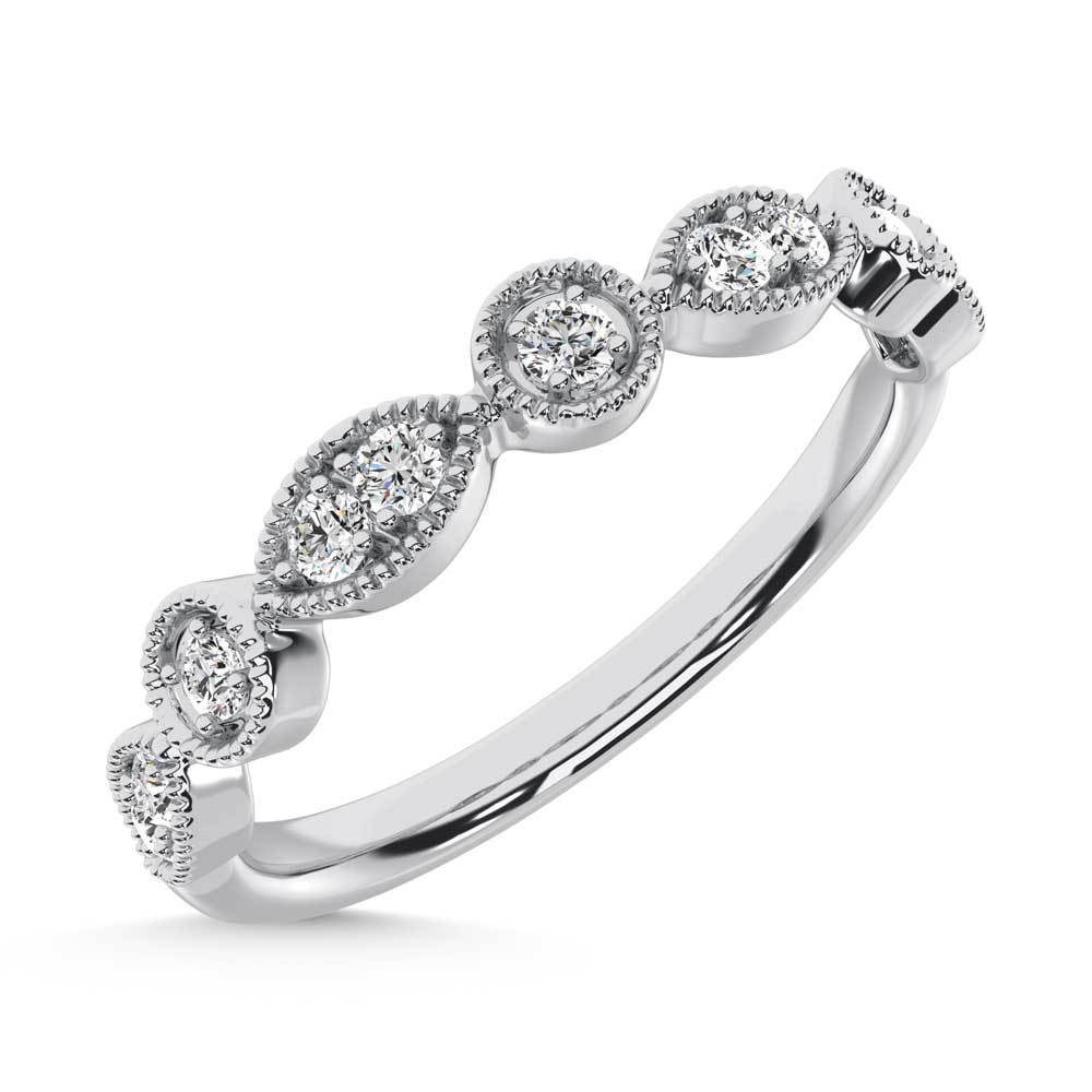 10K WHITE GOLD LAB DIAMOND 0.13 CT TOTAL WEIGHT STACKABLE RING - Image 3