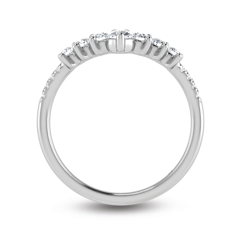 14K WHITE GOLD LAB DIAMOND 0.44 CT TOTAL WEIGHT CHEVRON RING - Image 4