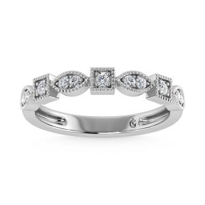 10K WHITE GOLD LAB DIAMOND 0.15 CT TOTAL WEIGHT STACKABLE RING