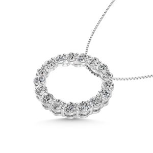 Lab Grown 1CT 14K White Gold Diamond Fashion Pendant