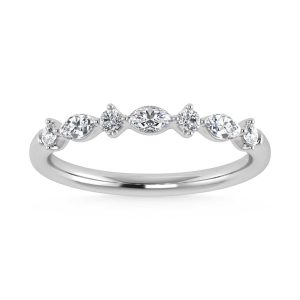 14K WHITE GOLD LAB DIAMOND 0.25 CT TOTAL WEIGHT STACKABLE RING