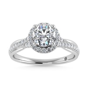 10K WHITE GOLD LAB DIAMOND 1.27 CT TOTAL WEIGHT ENGAGEMENT RING
