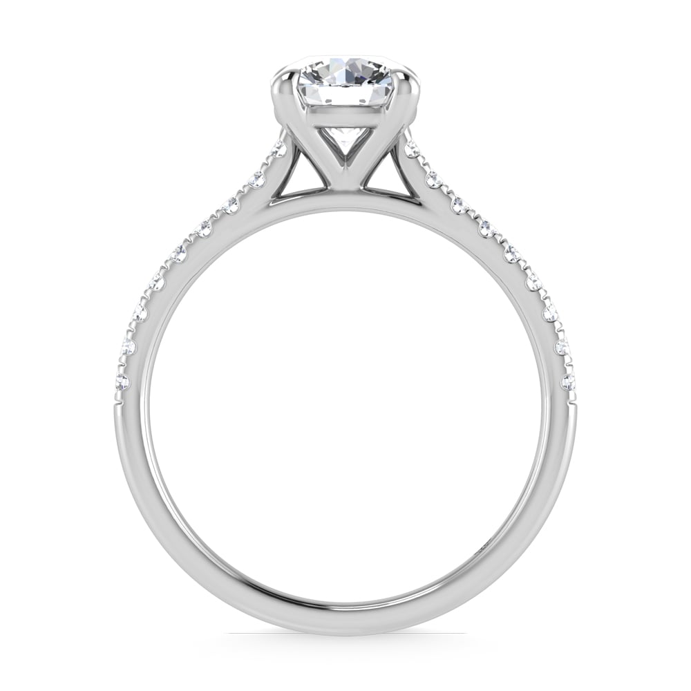 10K WHITE GOLD LAB DIAMOND 1.25 CT TOTAL WEIGHT HALO ENGAGEMENT RING (CENTER 1.00 CT) - Image 4