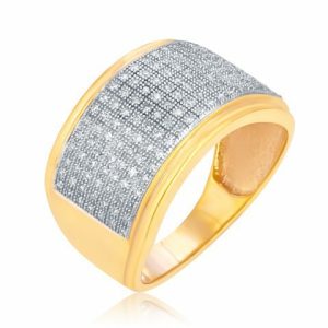 10K DIAMOND 0.33 CT MENS RING (7 ROWS)