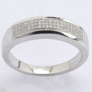 10K DIAMOND 0.20 CT MENS RING (3 ROWS)