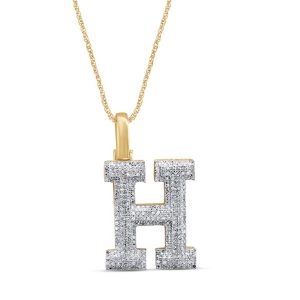 10k 0.39-0.49ct Charm "initial H"