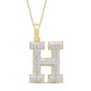 10k 0.43ct Charm "initial H"