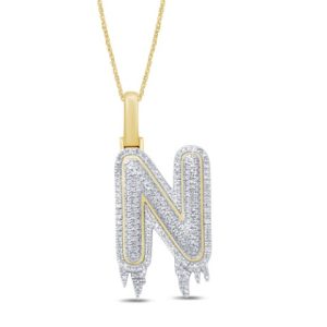 10k 0.37-0.52ct Charm Dripping "initial N"