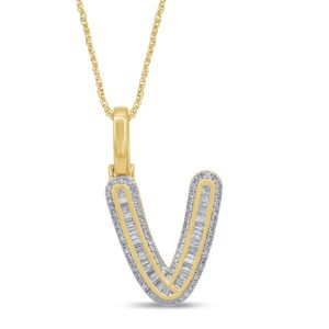 10k 0.45ct Charm "initial V"