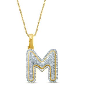 10k 0.38-0.49ct Charm "initial M"