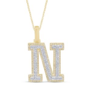 10k 0.53-0.58ct Charm "initial N"