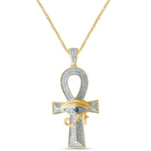10K 0.19-0.21CT CHARM "ANKH CROSS"