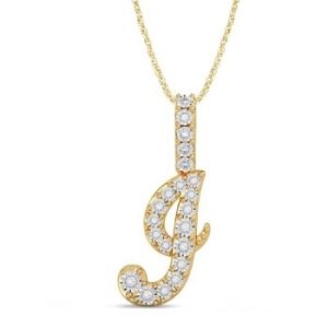 10K 0.23-0.25CT CHARM CURSIVE "INITIAL I"