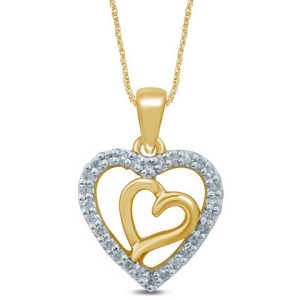 10k 0.24-0.28ct Charm "double Heart"