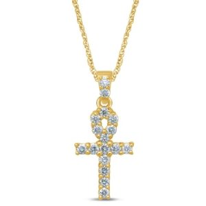 10K 0.28CT CHARM "ANKH CROSS"