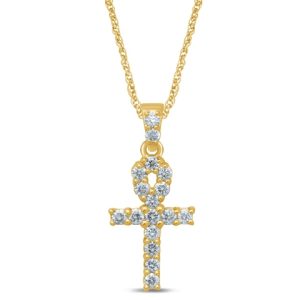 10K 0.27CT CHARM "ANKH CROSS"