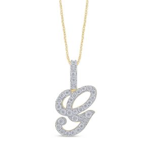 10K 0.26CT CHARM CURSIVE SCRIPT "INITIAL G"