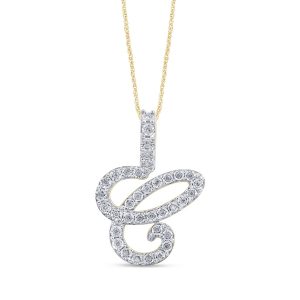 10K 0.24-0.27CT CHARM CURSIVE "INITIAL C"