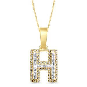 10K 0.14CT CHARM "INITIAL H"