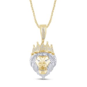 10K 0.15CT CHARM "LION HEAD WITH CROWN "