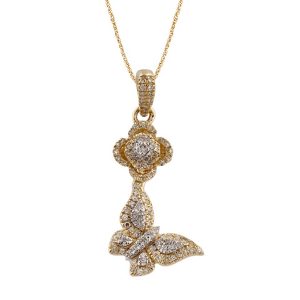 10K 0.15CT CHARM "HANGING BUTTERFLY"