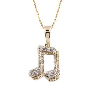 10K 0.13-0.14CT CHARM "MUSICAL NOTE"