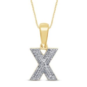 10k 0.12-0.14ct Charm "initial X"