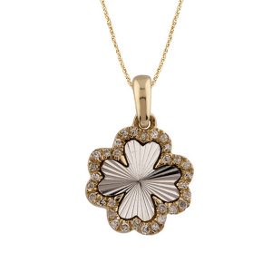 10K 0.05CT CHARM "FOUR LEAF FLOWER"