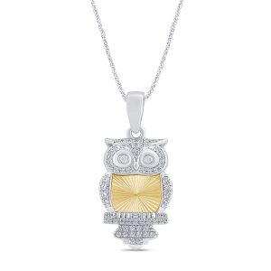 10K 0.08CT CHARM "OWL"