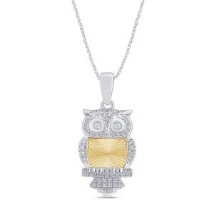 10K 0.08CT CHARM "OWL"