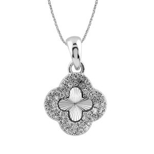 10K 0.07CT Charm "FOUR LEAF FLOWER"