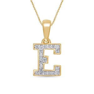 10K 0.08-0.09CT CHARM MINI "INITIAL E"