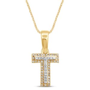 10K 0.09-0.10CT Charm "INITIAL T"